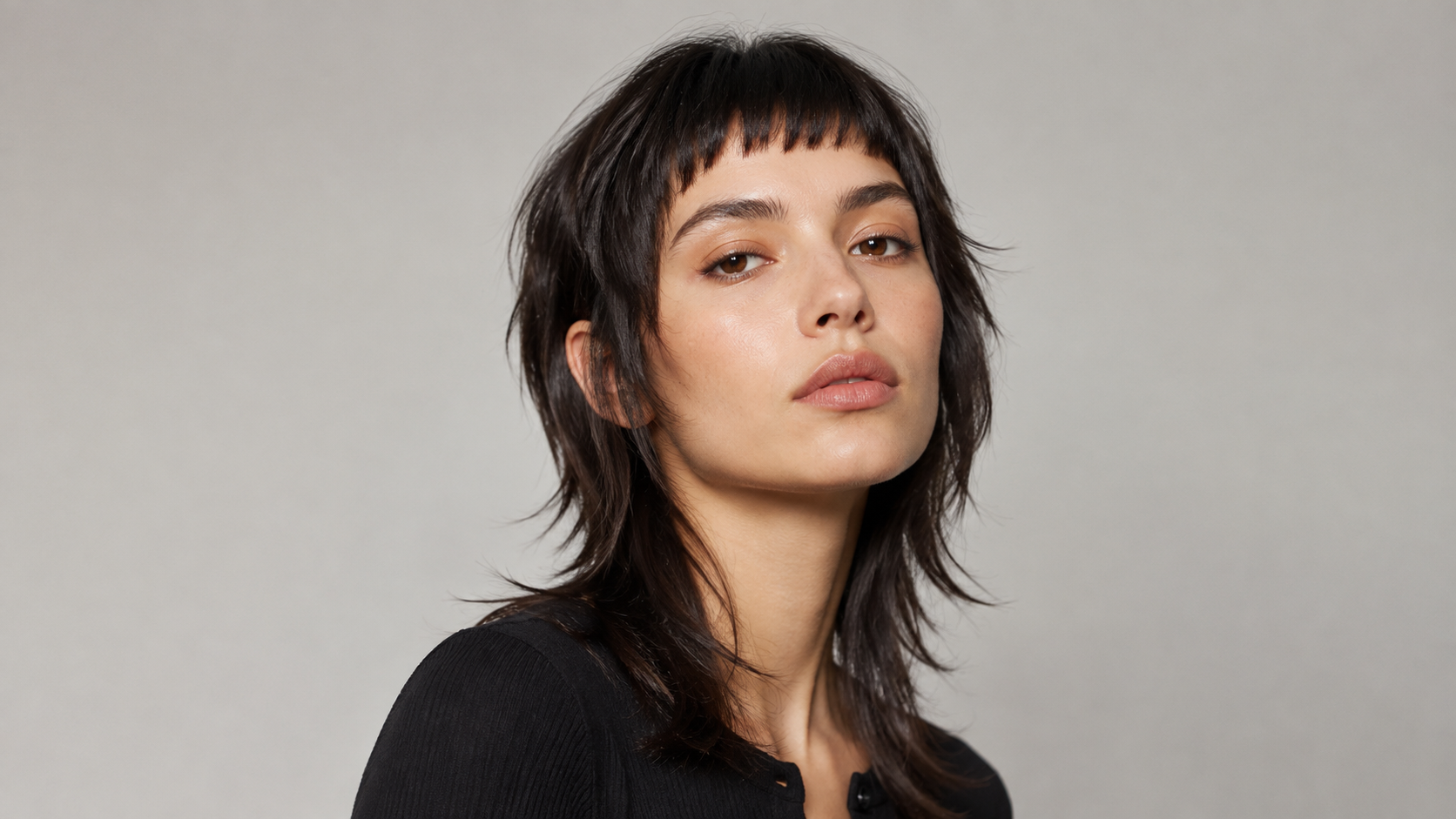 Wolf Cut with Micro Bangs Statement
